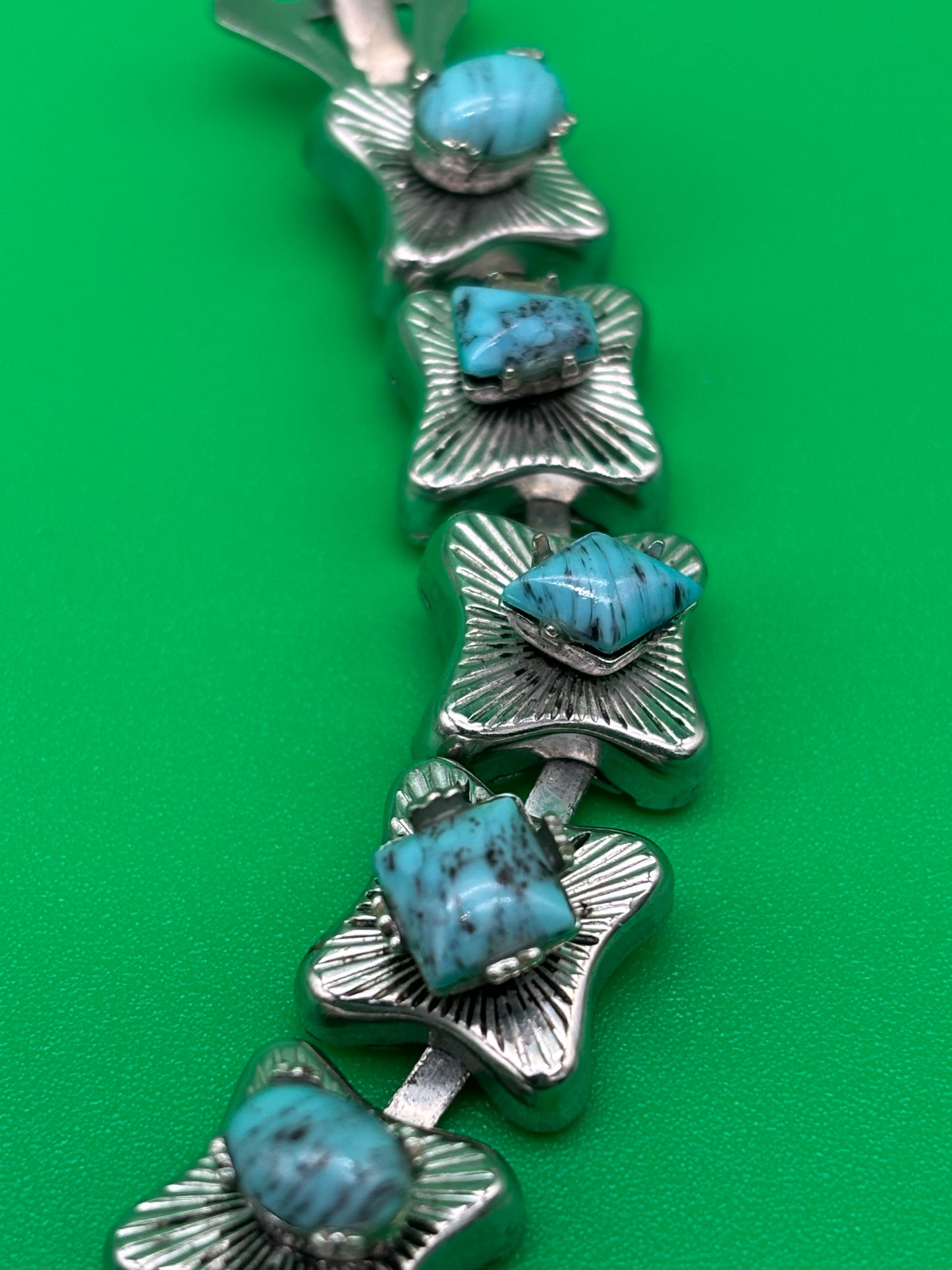 Vintage MCM High End Turquoise Tone 7" Bracelet