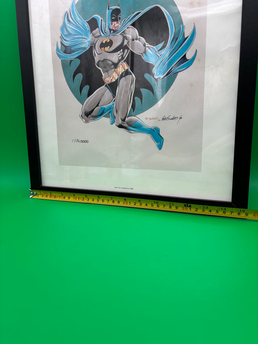 1990 Batman Pat Broderick Signed Numbered Lithograph 1786/5000 Framed DC Comics