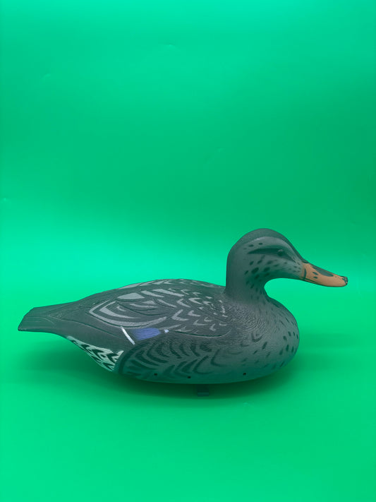Vintage 1967 Mallard Hen Duck Hunting Decoy 15” Plastic Waterfowl Cabin Decor