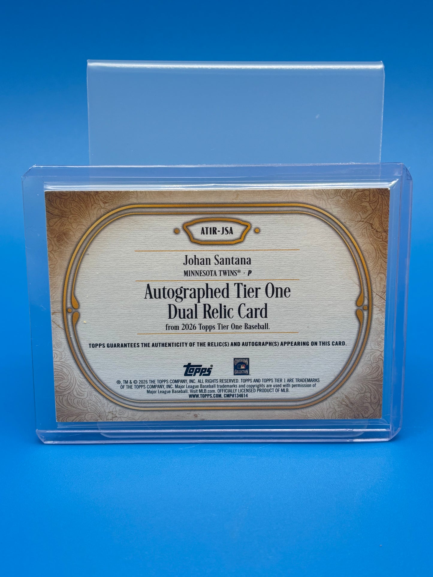 2026 Topps Tier One Johan Santana Auto Dual Relic /99 Twins AT1R-JSA
