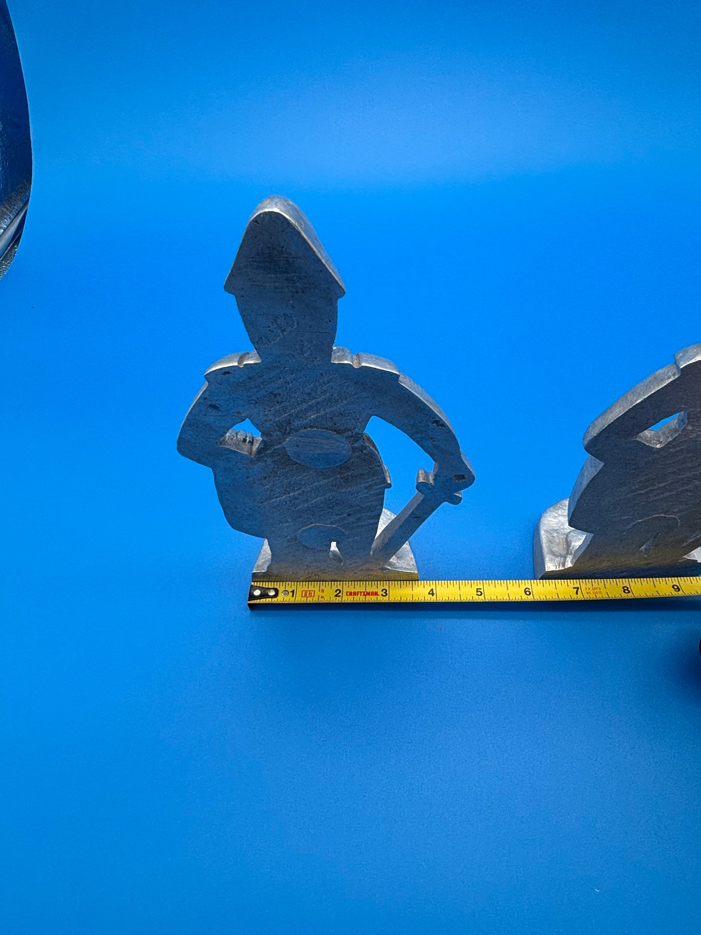 Aluminum Cast Knights Pair Vintage 9"H. Bookends