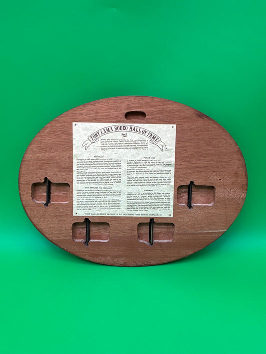 Vintage Tony Lama Rodeo Hall of Fame 4 Brass Buckles Wood Plaque Limited #0697
