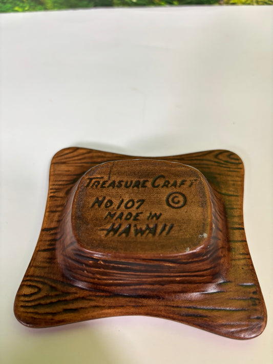 Vintage Midcentury Treasure Craft Ashtray - No 107 - Made In Hawaii