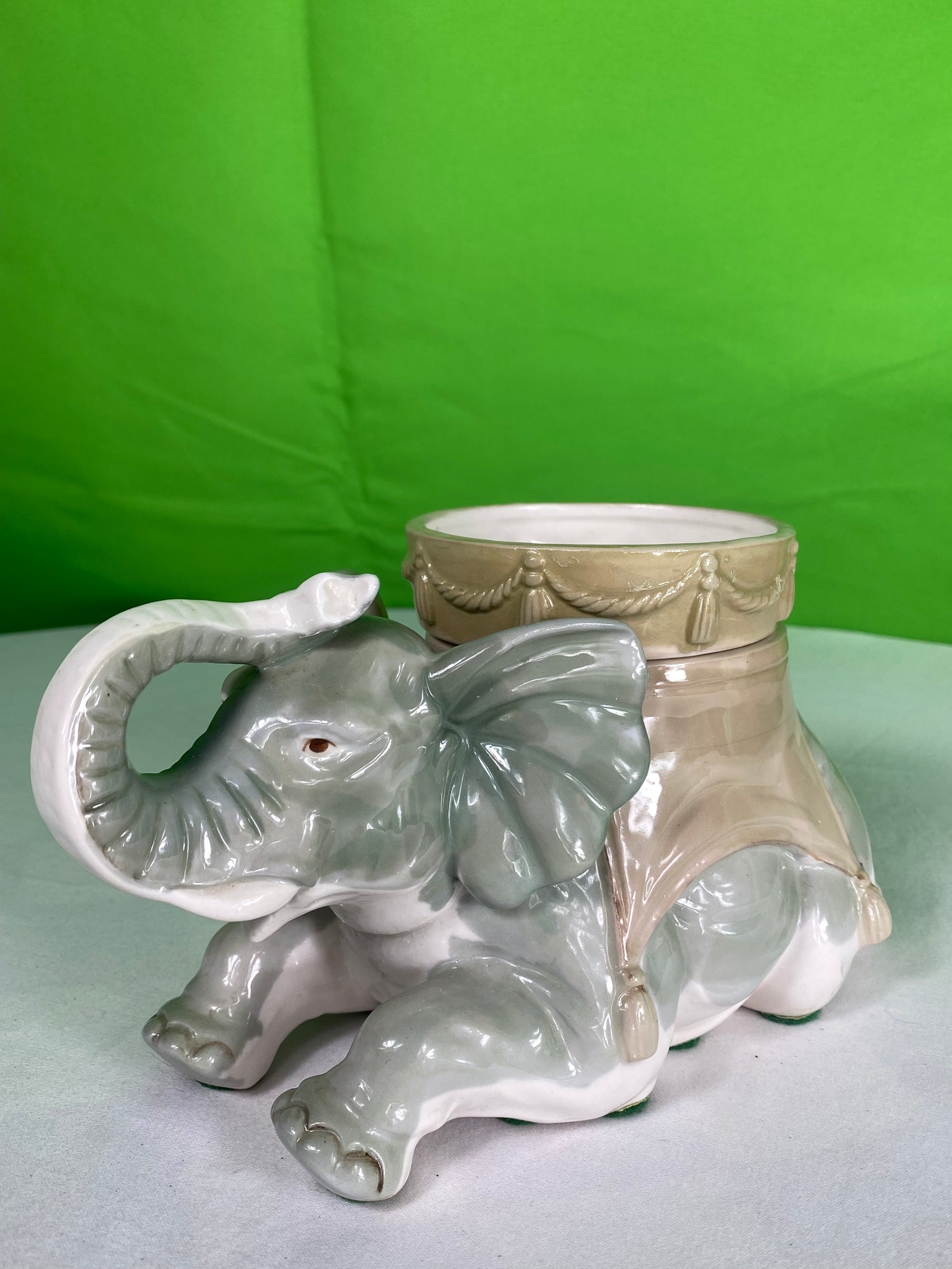 Vintage Ceramic Tibetan Elephant Planter 1974 Aldon Accessories NYC