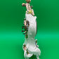 Vintage Louis Pierlot German Porcelain Mantel Clock w/ Cherub – 10” Wind Up