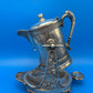 Antique Pairpoint Quadruple Plate Victorian Tilting Ice Water Pitcher & Stand Bird Grape 1826½