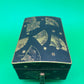 Antique Japanese Fujii Damascene Footed Cigarette Box Mt Fuji Mark Gold Inlay c1930
