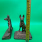 Vintage Art Deco German Shepherd Dog Bookends Pair Cast Iron Bronze Finish Heavy 6”