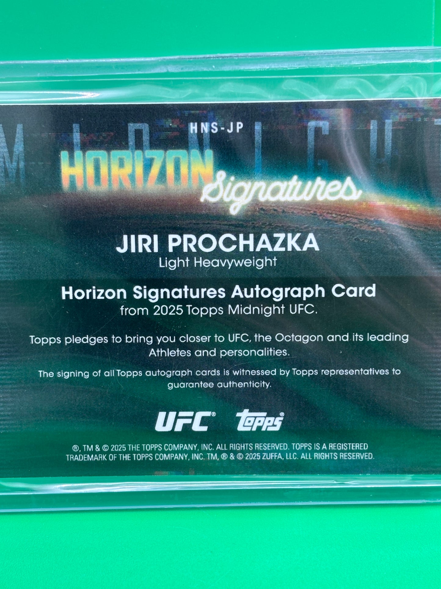Jiri Prochazka Base Horizon On Card Autograph Topps Midnight 2025 UFC #HNS-JP
