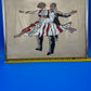 Vintage Mid Century Dancing Couple Art Reverse Painted Glass Art Deco Chrome Frame