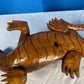Large Vintage Carved Wood Komodo Dragon Lizard