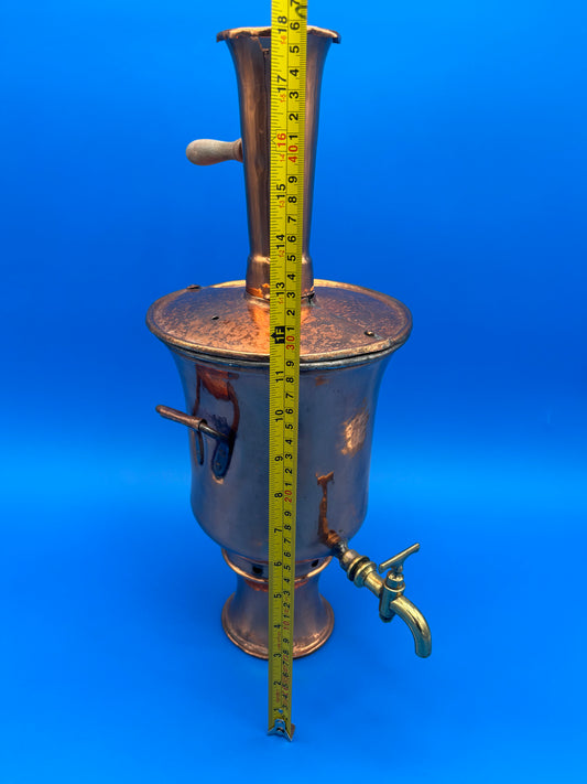 Rare Antique Heavy Solid Copper Tea Samovar - Turkish - Tea Boiler w/Chimney