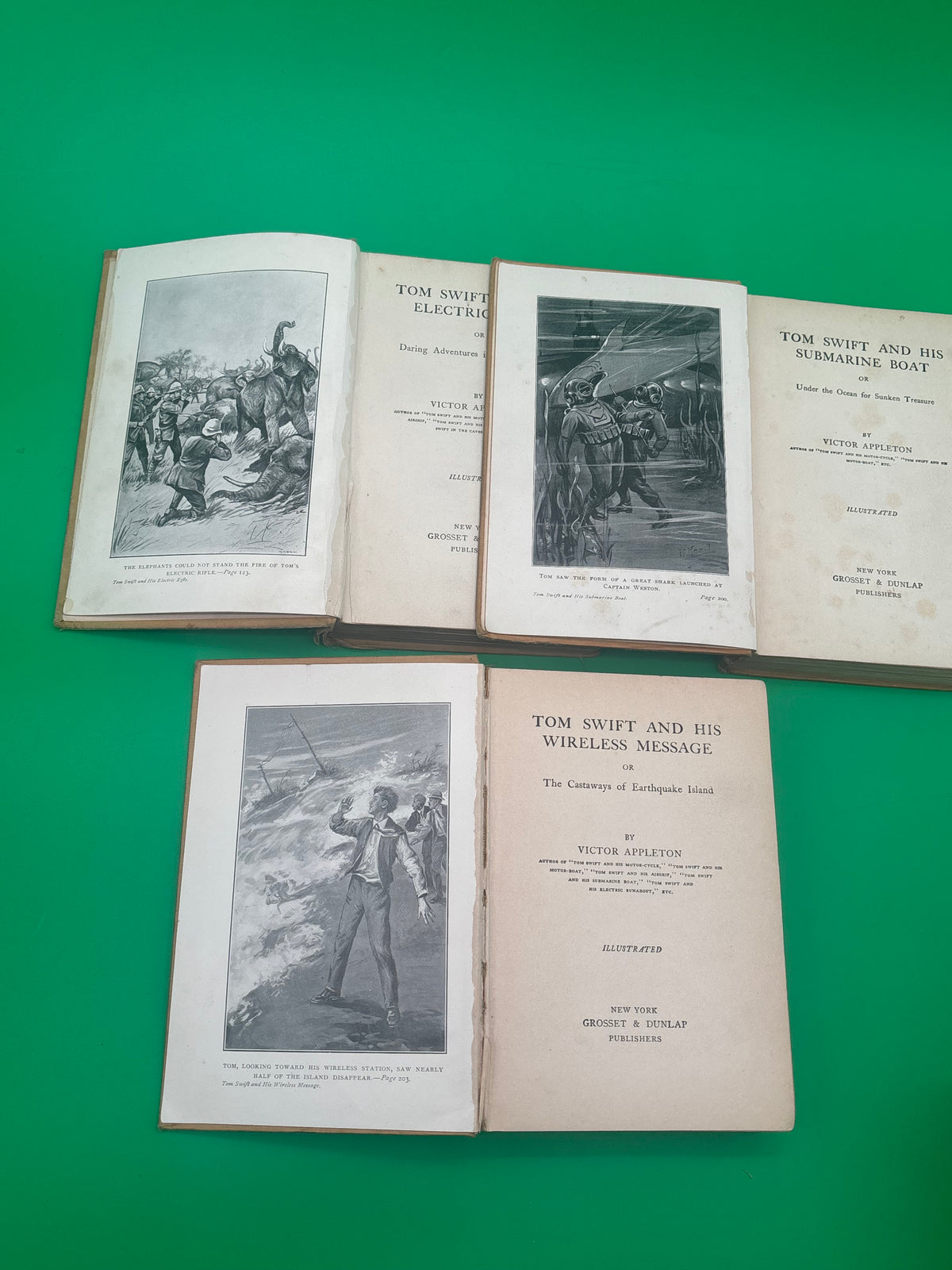 Antique Tom Swift Victor Appleton Books Lot 6 Grosset Dunlap Pictorial Hardcovers