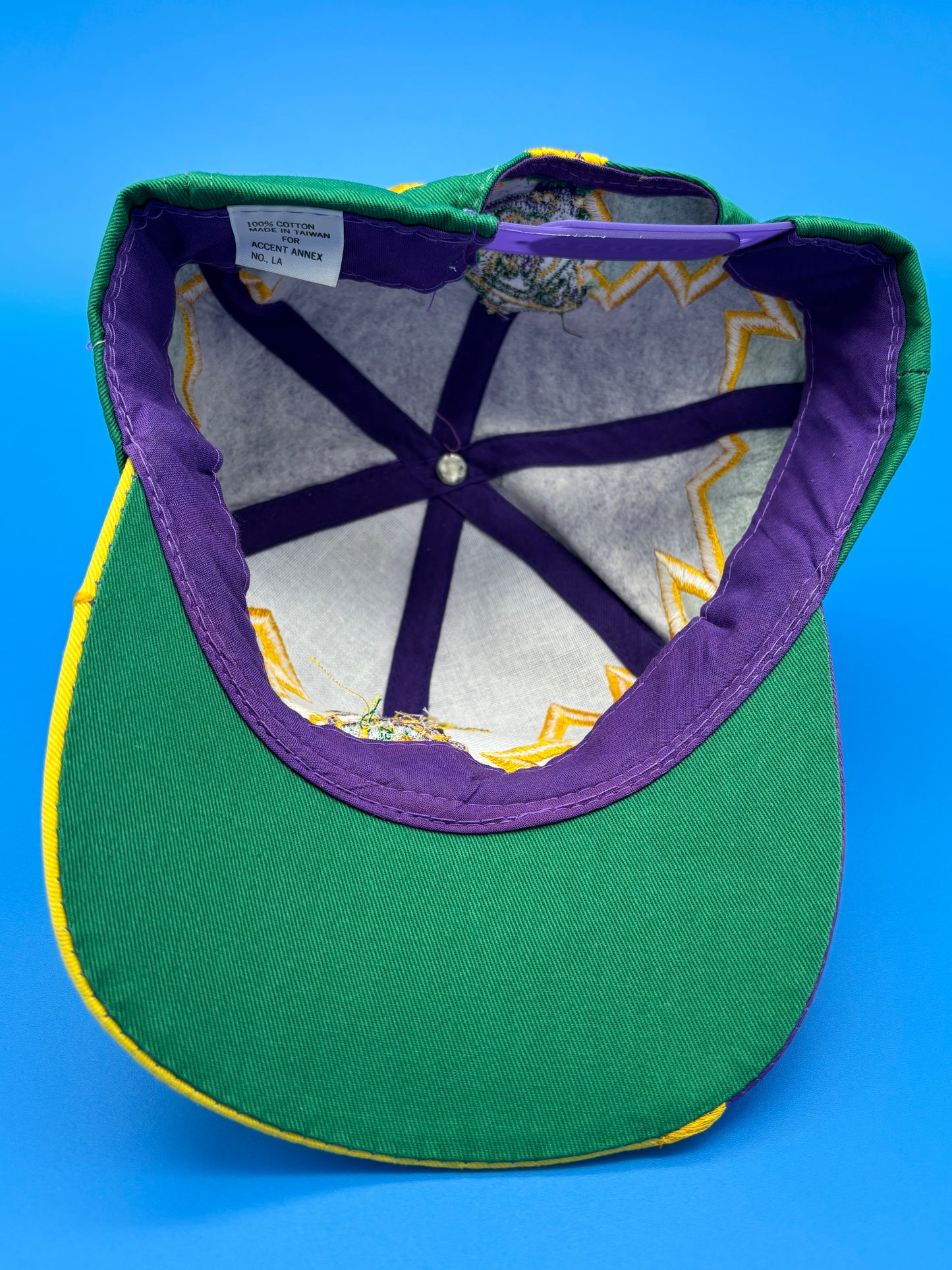 Vintage Mardi Gras Rare Hat SnapBack Lightning Bolt Thunder Jagged Edge Cap