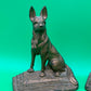 Vintage Art Deco German Shepherd Dog Bookends Pair Cast Iron Bronze Finish Heavy 6”