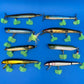 Lot of 8 Vintage Wooden Saltwater Fishing Lures Needlefish Poppers Swimmers Surf Plug Collection