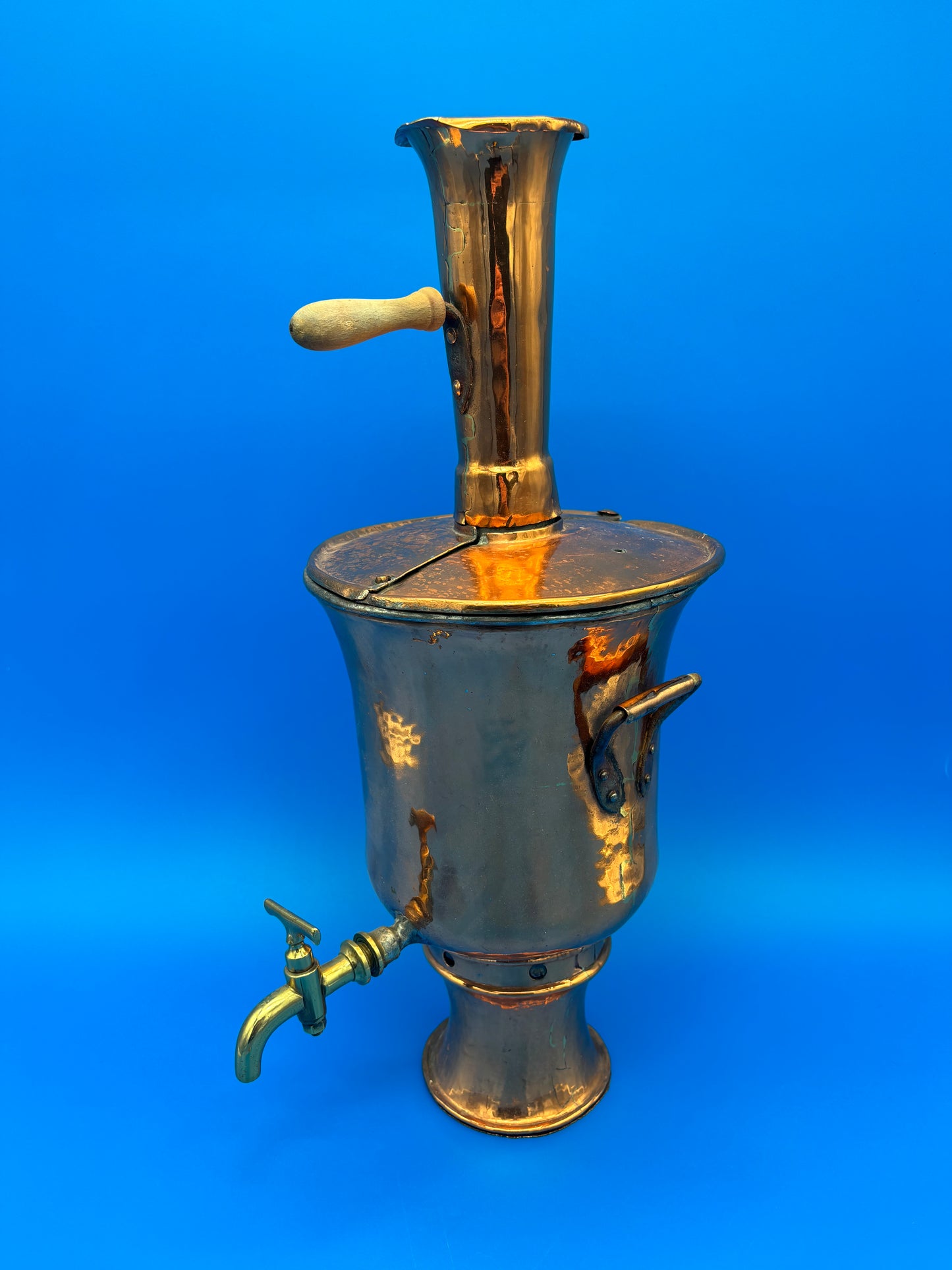 Rare Antique Heavy Solid Copper Tea Samovar - Turkish - Tea Boiler w/Chimney