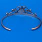 Vintage Sterling Silver Turquoise Cuff Bracelet Openwork Southwestern Design