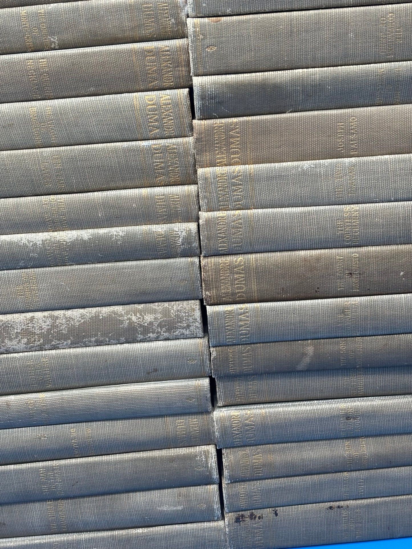 Complete 30 Vol. Works of Alexandre Dumas P.F. Collier Antique Book Set c.1902 Gray Cloth