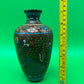 Antique Meiji Japanese Goldstone Cloisonne Butterfly Floral Vase 7 1/4”