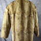 Vintage Kent Fisher Men’s Genuine Real Fur Coat XL Golden Tan Full Zip 34”