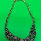 Vintage Purple Amethyst Rhinestone Crystal Costume Jewelry Necklace Art Deco Style 17.5”