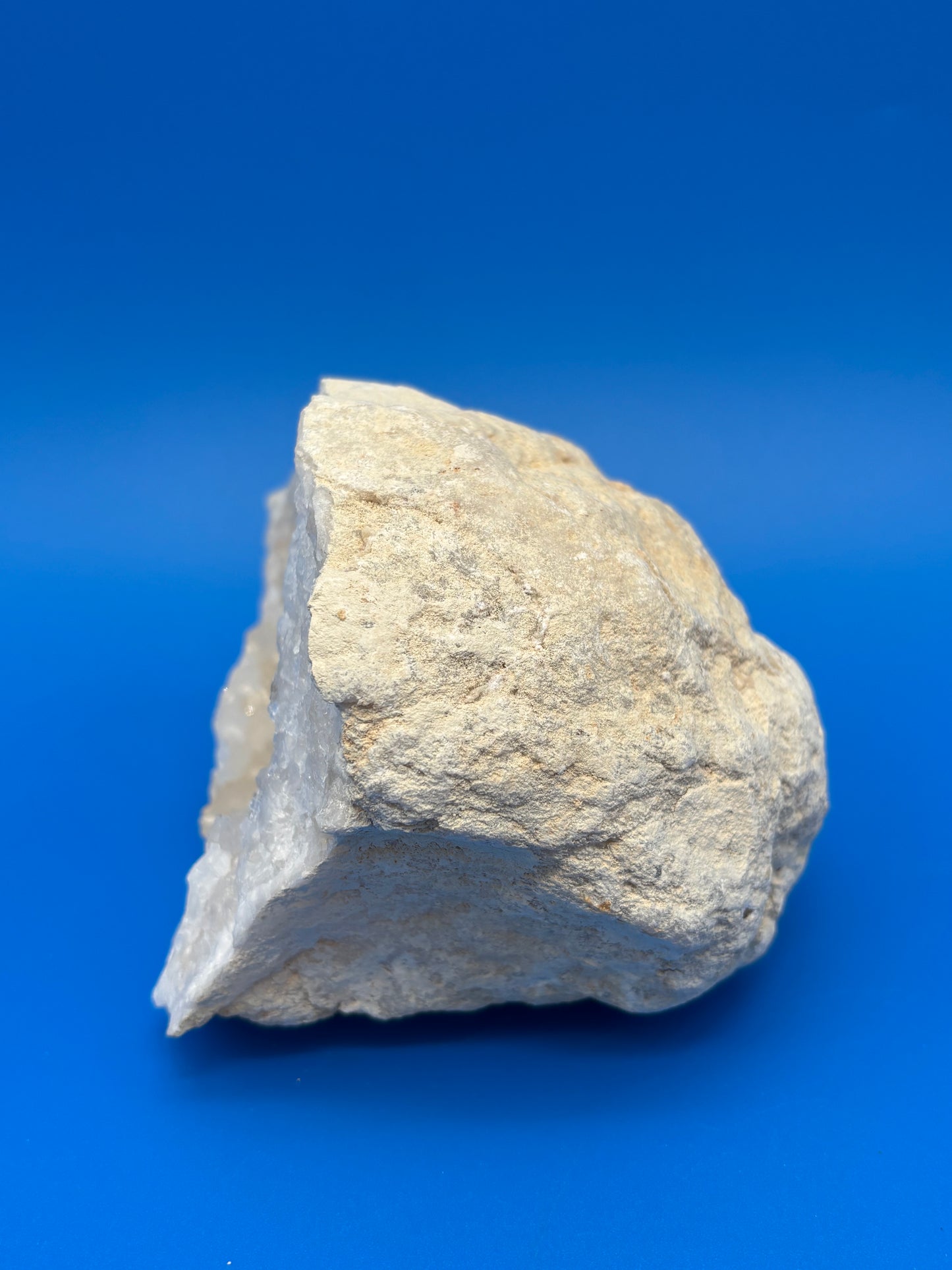 Natural White Quartz Crystal Geode Cave Druzy Mineral Specimen 4.25” Display