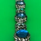 Vintage Unsigned Selro / Selini Style Blue Glass Rhinestone Statement Bracelet