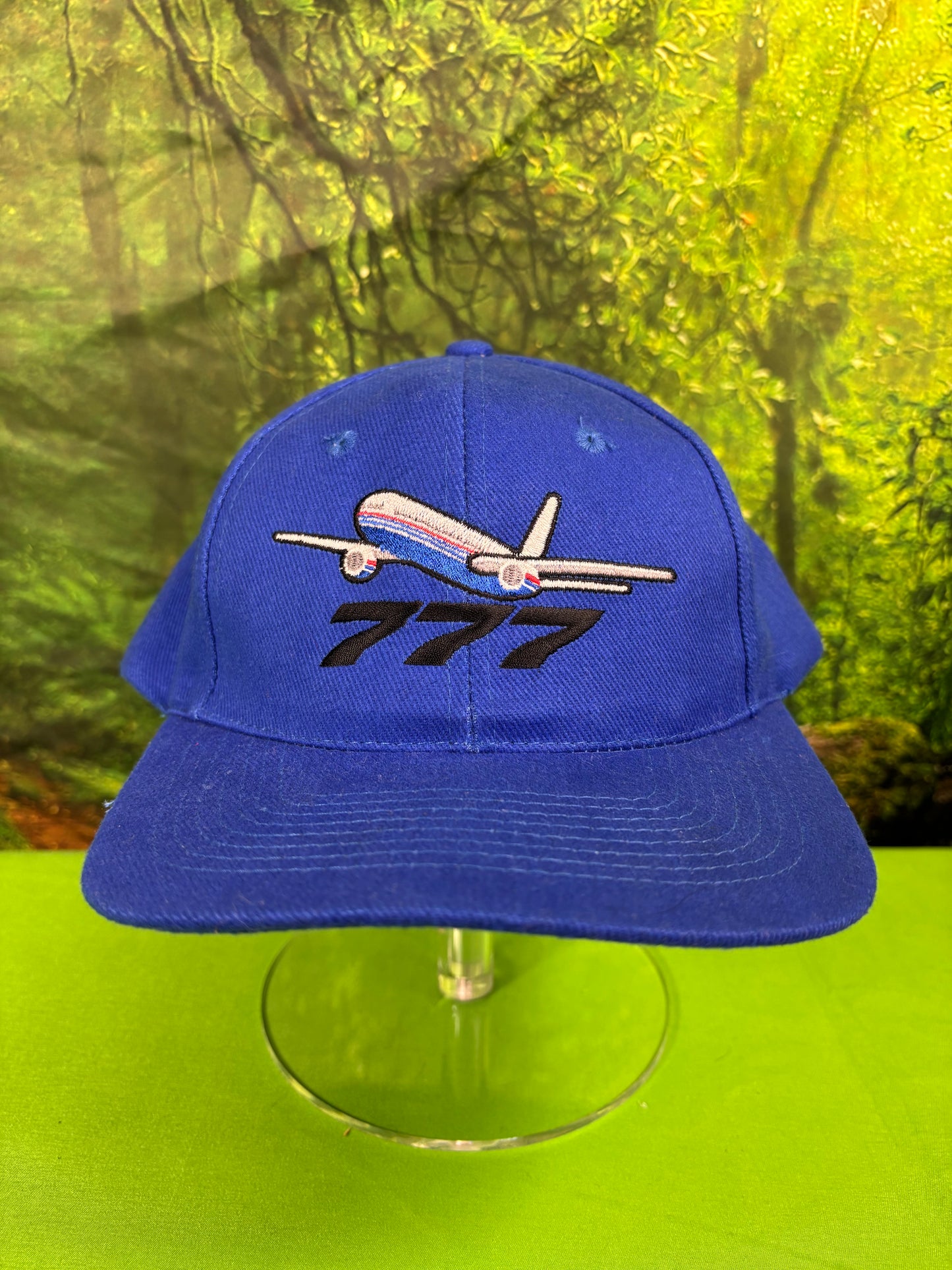 Vintage 90s Boeing 777 Embroidered Adjustable Blue Hat
