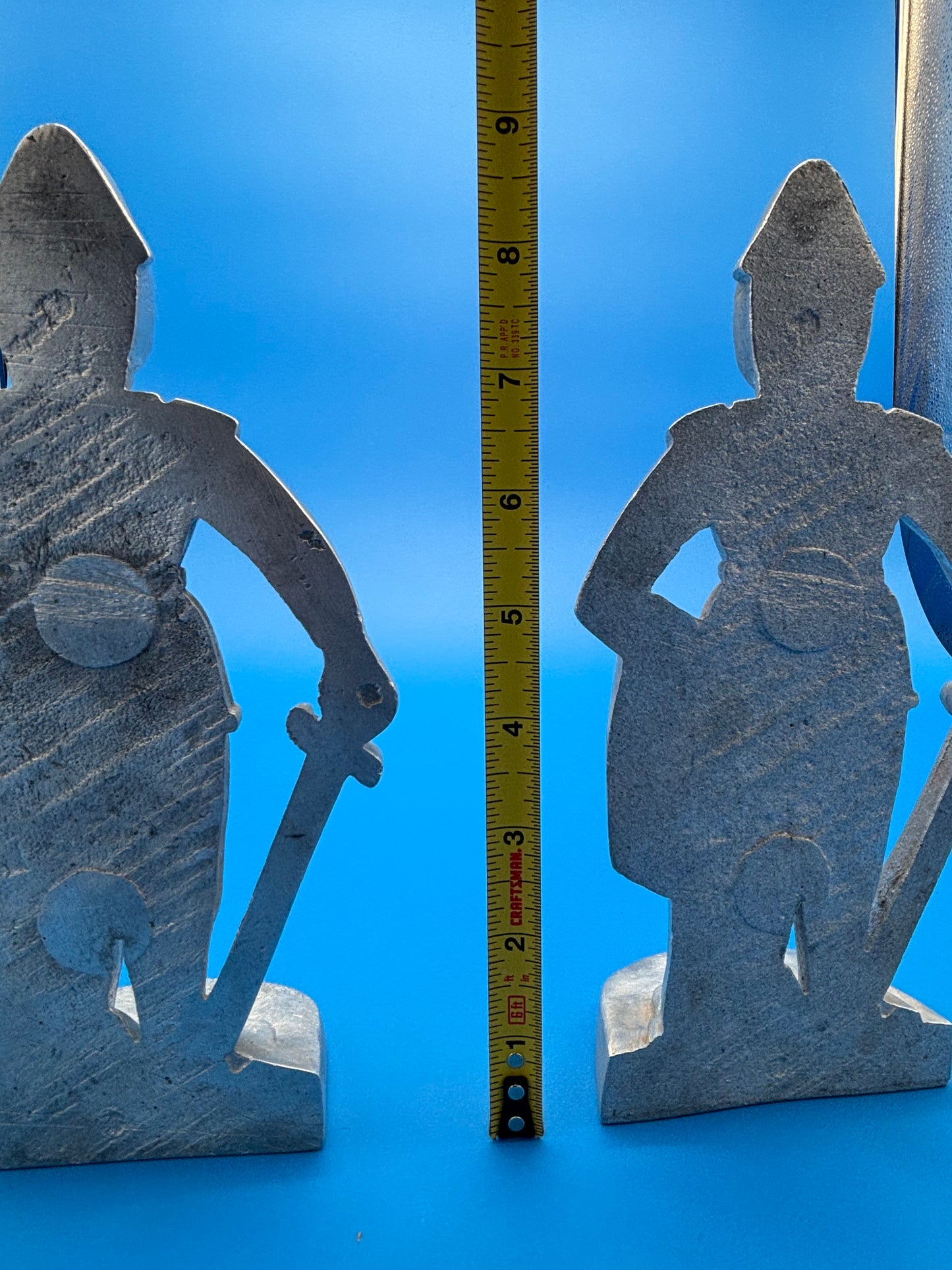 Aluminum Cast Knights Pair Vintage 9"H. Bookends