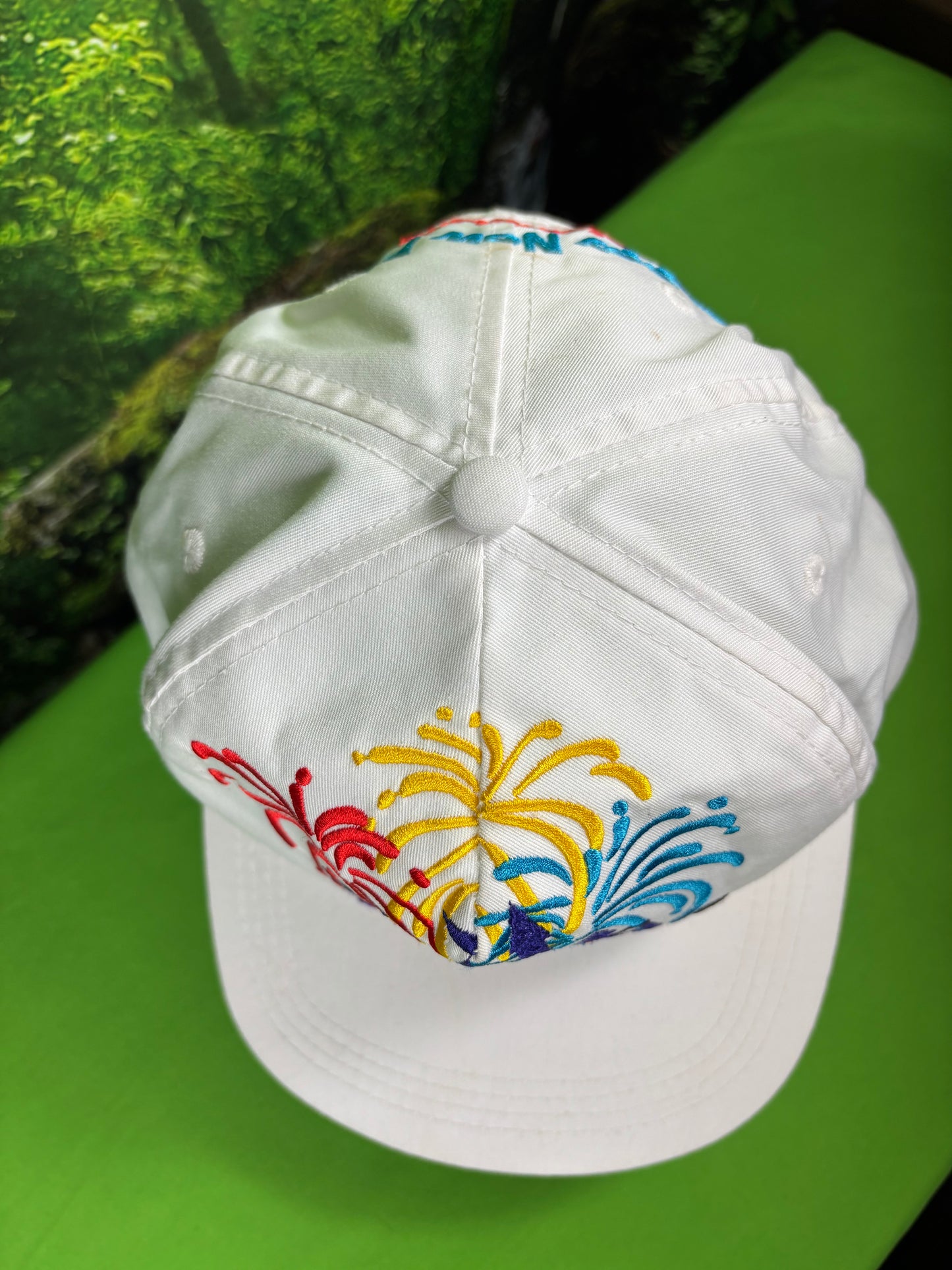 Vintage Disney Snapback Happy New Year 1996 White Adjustable Hat Mickey Mouse