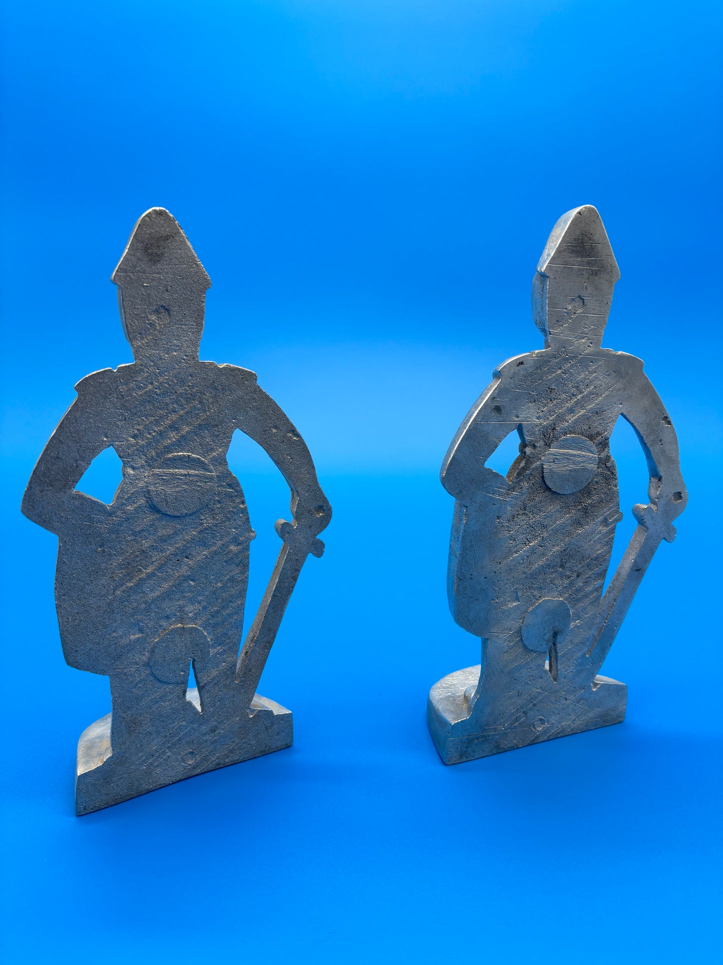 Aluminum Cast Knights Pair Vintage 9"H. Bookends
