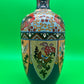 Large Antique Meiji Japanese Cloisonne Dragon Ho-o Phoenix Shield Vase 11.75”