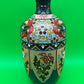 Large Antique Meiji Japanese Cloisonne Dragon Ho-o Phoenix Shield Vase 11.75”