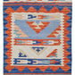 Vintage Hand Knotted Shiraz Kilim Wool Area Rug 2.9 x 2.1 Ft Blue Orange Persian Style
