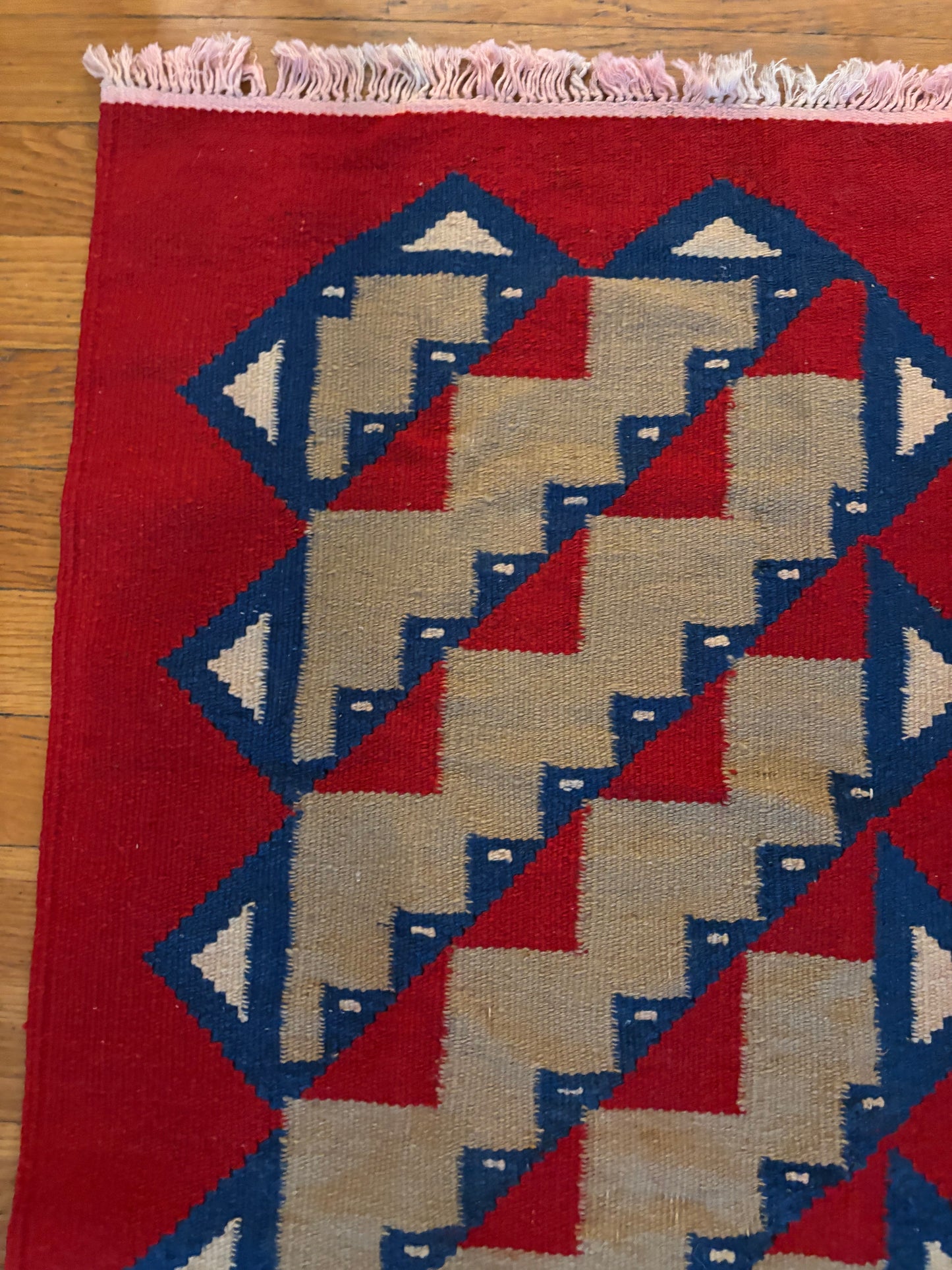 Amazing Hand Knotted Vintage Turkish Kilim Wool Area Rug 3.10 x 1.7 Ft