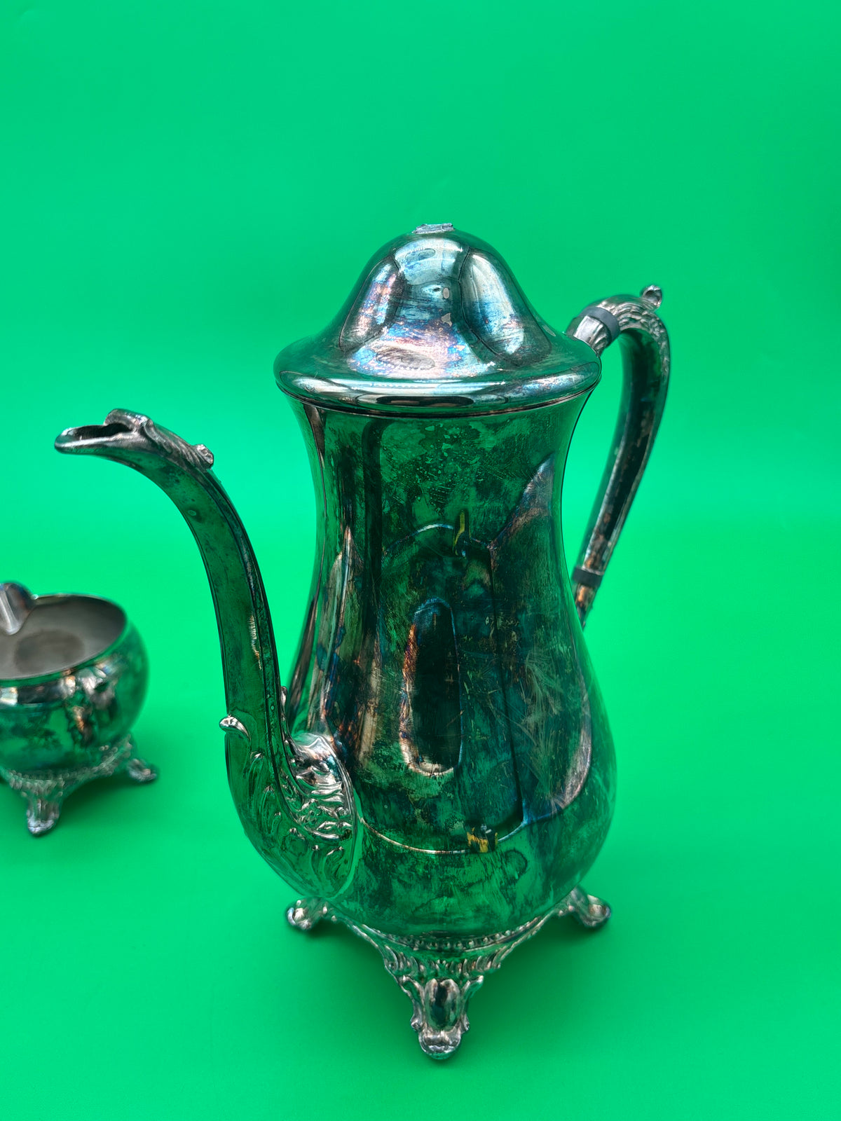 Vintage Barker Ellis England Silverplate 3-Piece Coffee / Tea Service