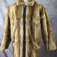 Vintage Kent Fisher Men’s Genuine Real Fur Coat XL Golden Tan Full Zip 34”