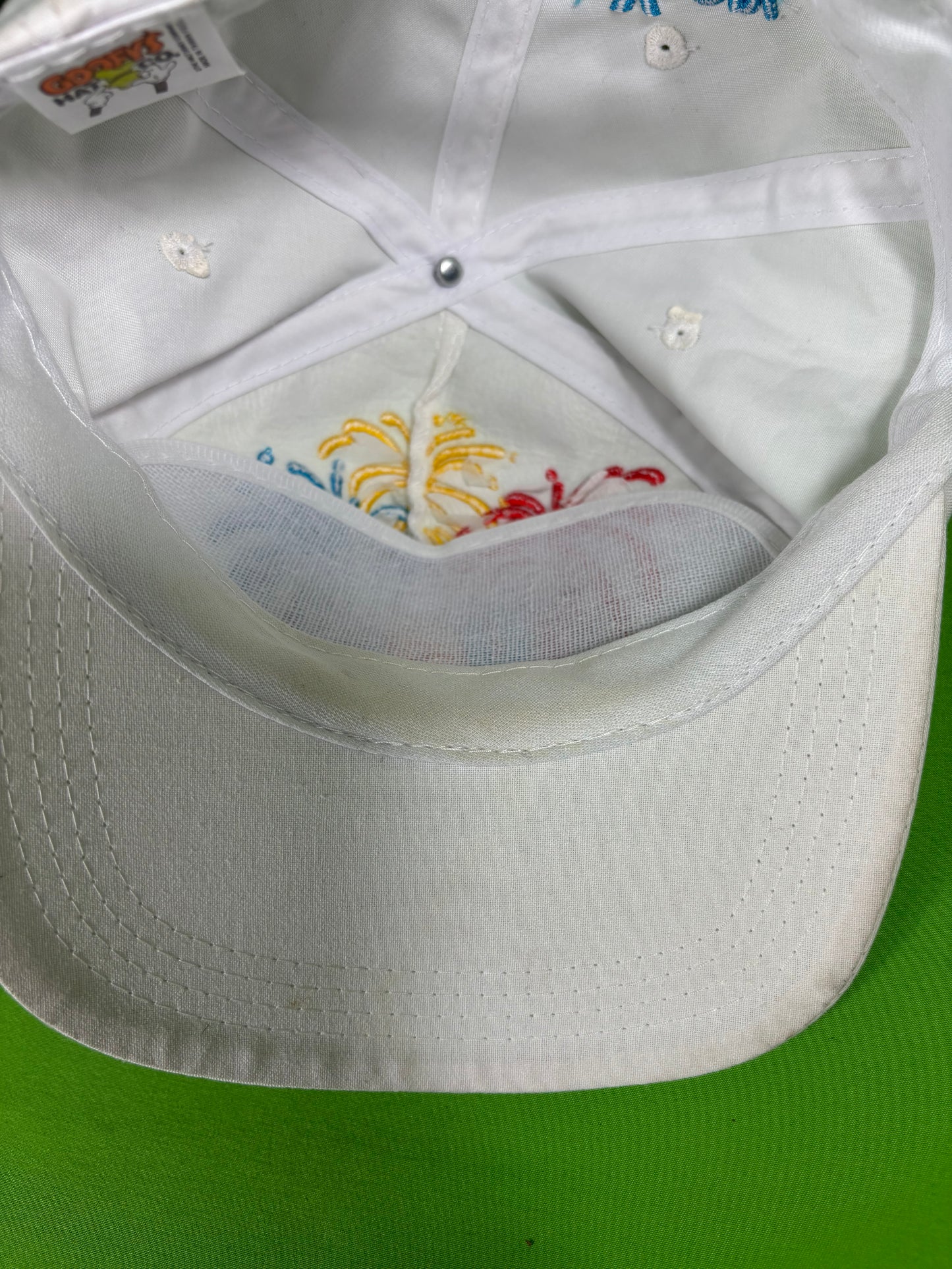 Vintage Disney Snapback Happy New Year 1996 White Adjustable Hat Mickey Mouse