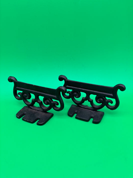 Cast Iron Boot Scrape Ornate Unique Design Stunning Old Piece Nail Down Cross