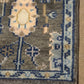 Handmade Oushak Style Wool Accent Rug 2x3 Gray Blue Turkish Floral Boho Decor