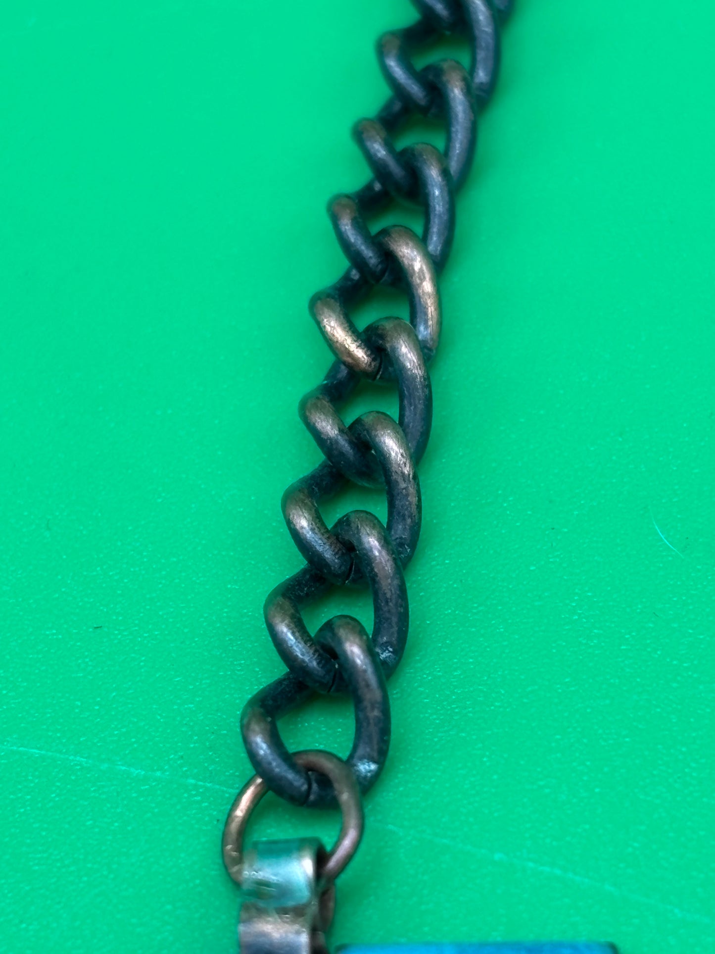 Vintage Estate MCM High End Enameled Copper 23.5” Modernist Statement Necklace Blue, G27504