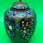 Antique Japanese Cloisonne Enamel Lidded Ginger Jar Floral Tripod Feet 6.5”