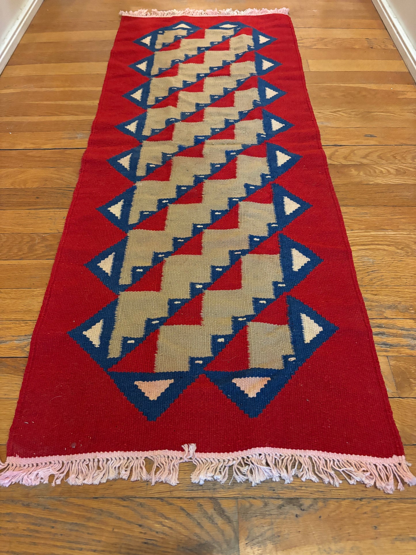 Amazing Hand Knotted Vintage Turkish Kilim Wool Area Rug 3.10 x 1.7 Ft