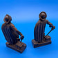 Pair of Antique Vtg 1928 Bronze finish Cast Iron Pirate Bookends Gift House NY