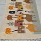 Rare Hand Knotted Vintage Bulgaria Pictorial Wool Kilim Area Rug Camel Village 4.3 x 2.6 Ft