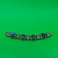 Vintage Unsigned Selro / Selini Style Blue Glass Rhinestone Statement Bracelet