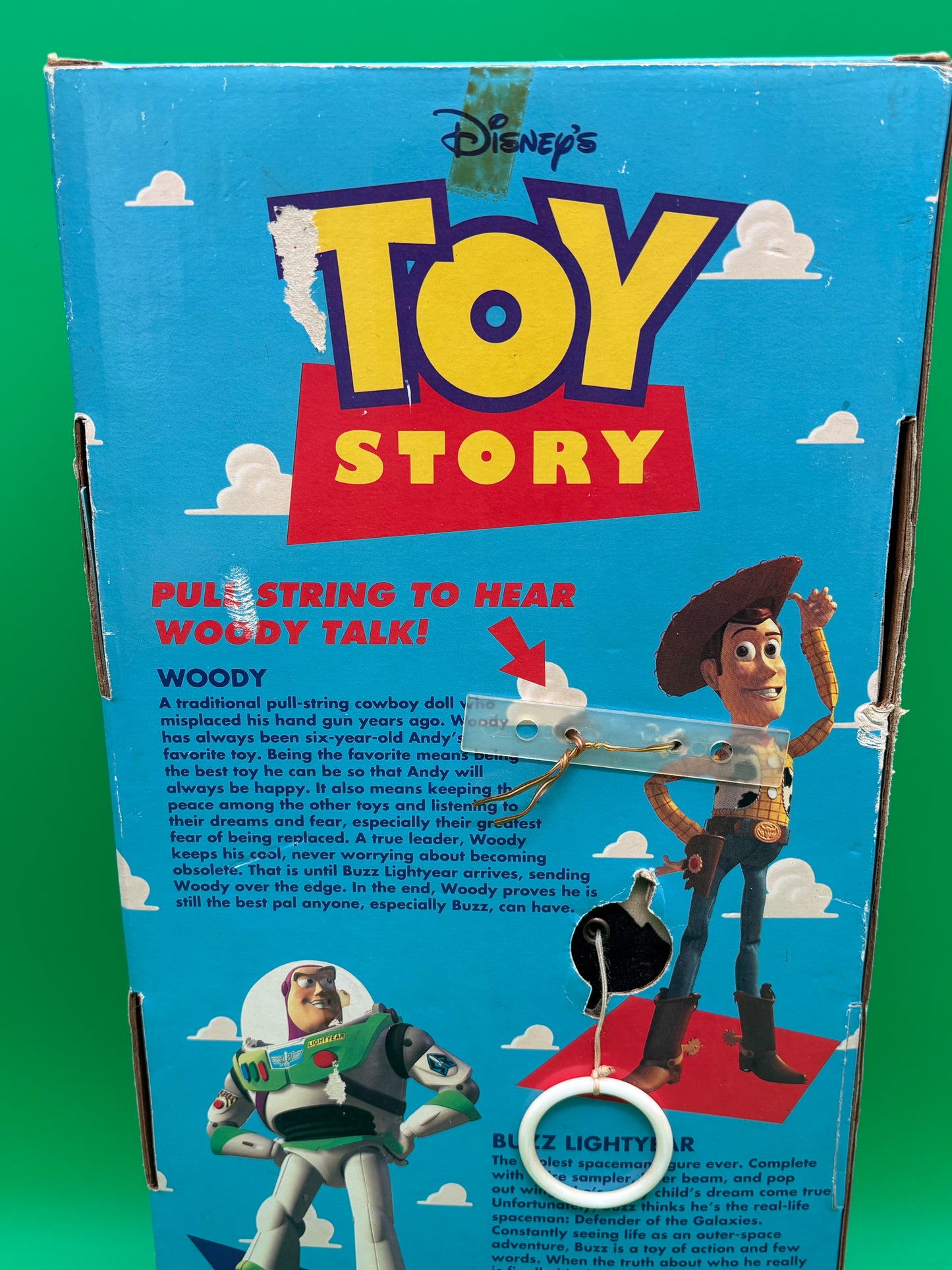 Original 1995 Thinkway Toys Pull-String Talking Woody from Disney Pixar’s Toy Story.