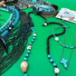 Large Boho Southwestern Jewelry Lot Turquoise Tribal Silver Tone Statement Necklaces Bracelets