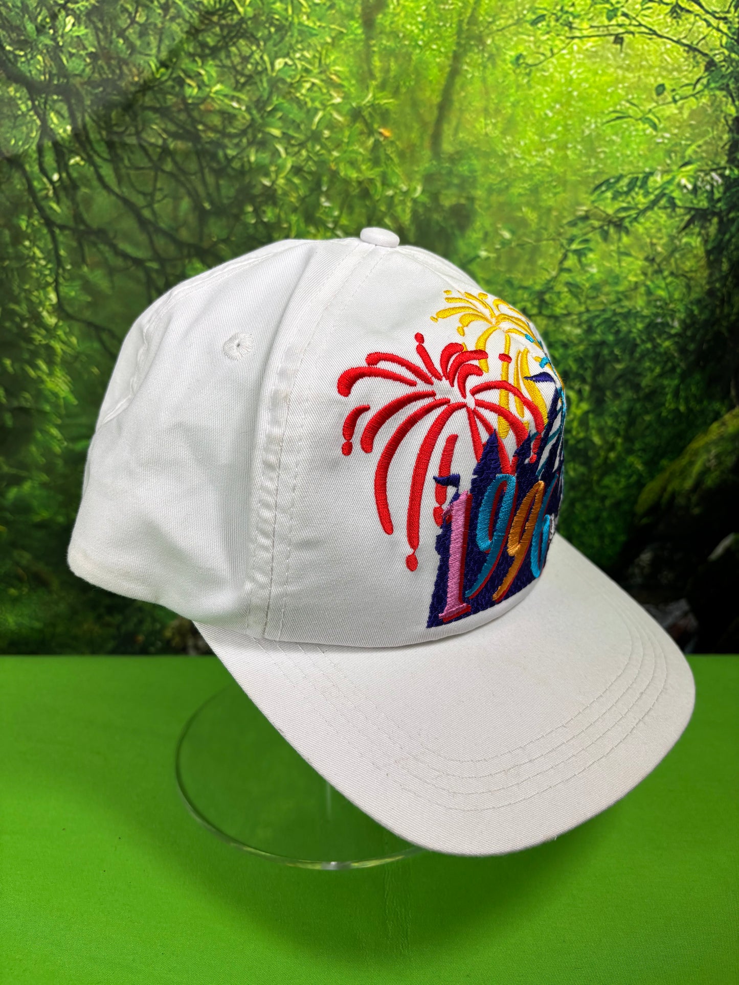 Vintage Disney Snapback Happy New Year 1996 White Adjustable Hat Mickey Mouse